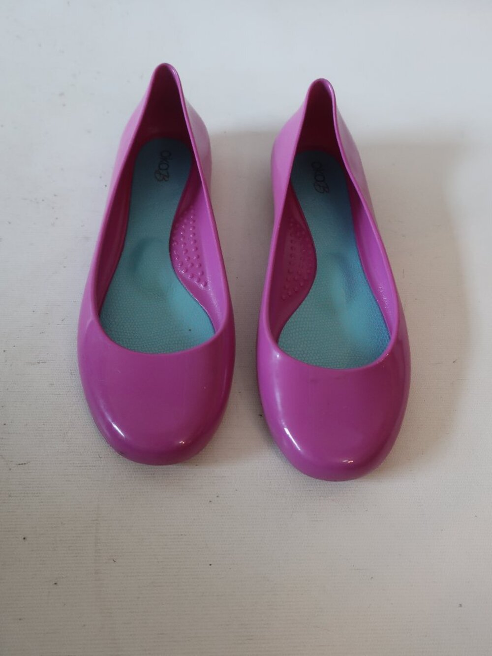Womens Oka-B Taylor Orchid Rubber Jelly Ballet Flat Shoes 8